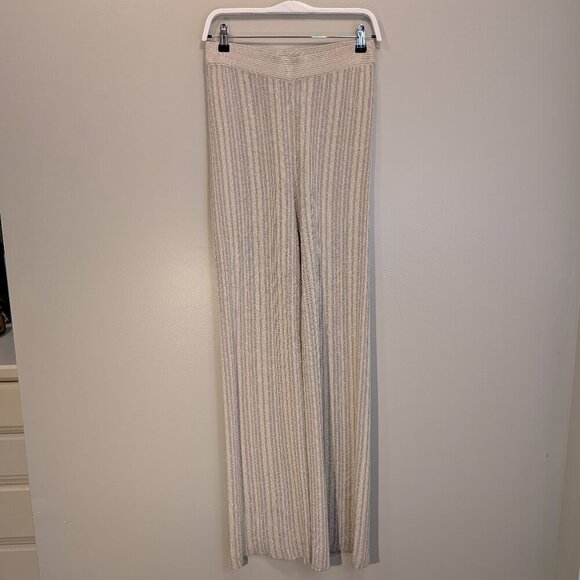 House of Harlow 1960 Flare Pants Metallic Knit Retro Vibes Glam - Size S - Picture 1 of 9